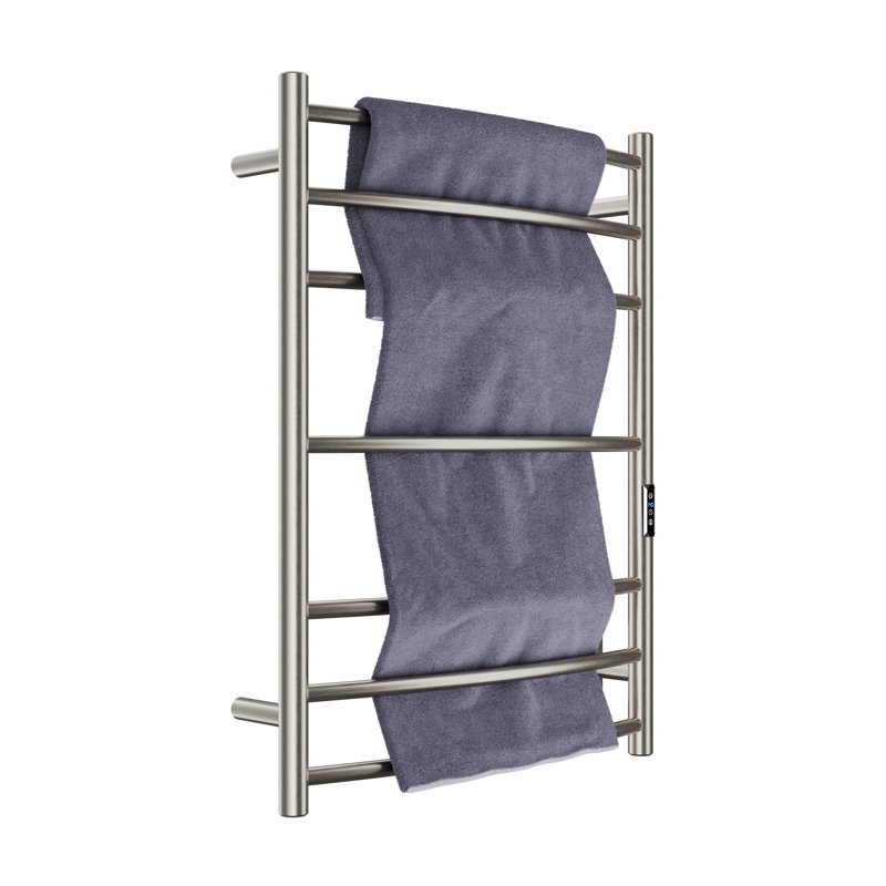 Gown Curved Towel Rail Towel Warmer, Brushed Nickel