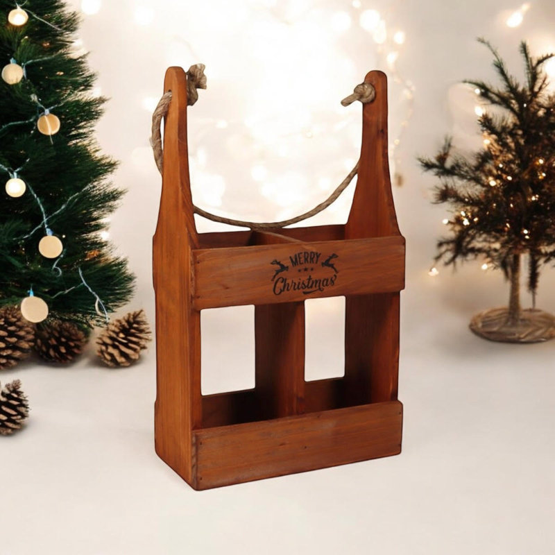Annalisa 2 Bottle Tabletop Wine Bottle Rack, Brown