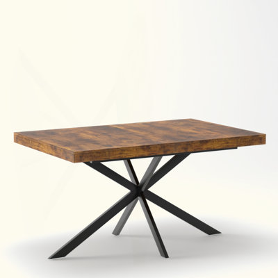 55.11"-70.86"Retro Rectangular Stretch Dining Table With Storage Box  For Dining Rooms, Kitchens, And Living Rooms