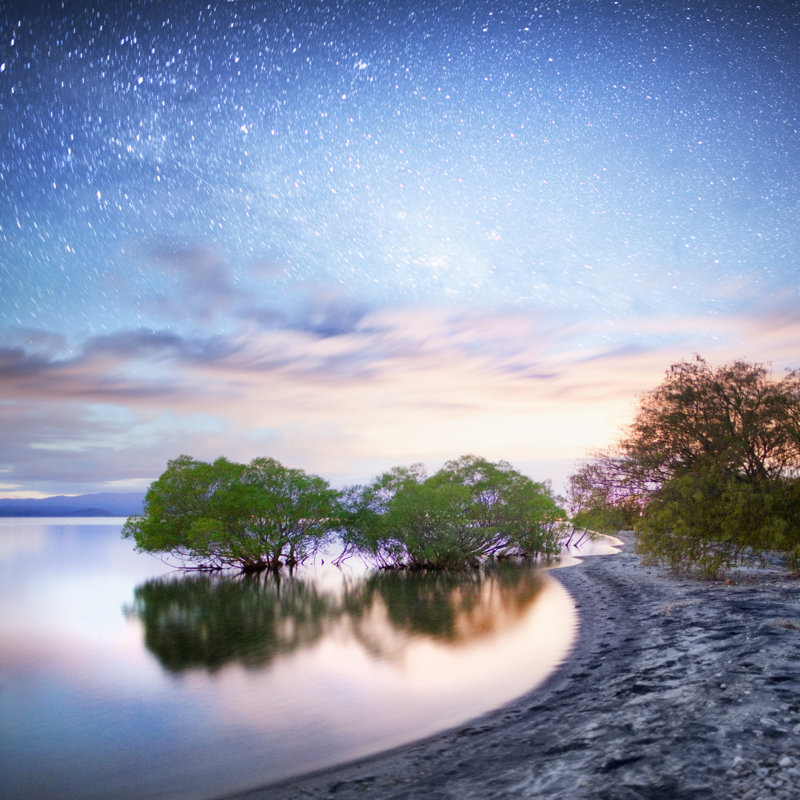 Lake Under The Stars by Piskunov - Wrapped Canvas Print, 76cm H x 76cm W x 3.8cm D
