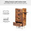 Station de rangement de style rustique brun 4 couches avec 4 tiroirs