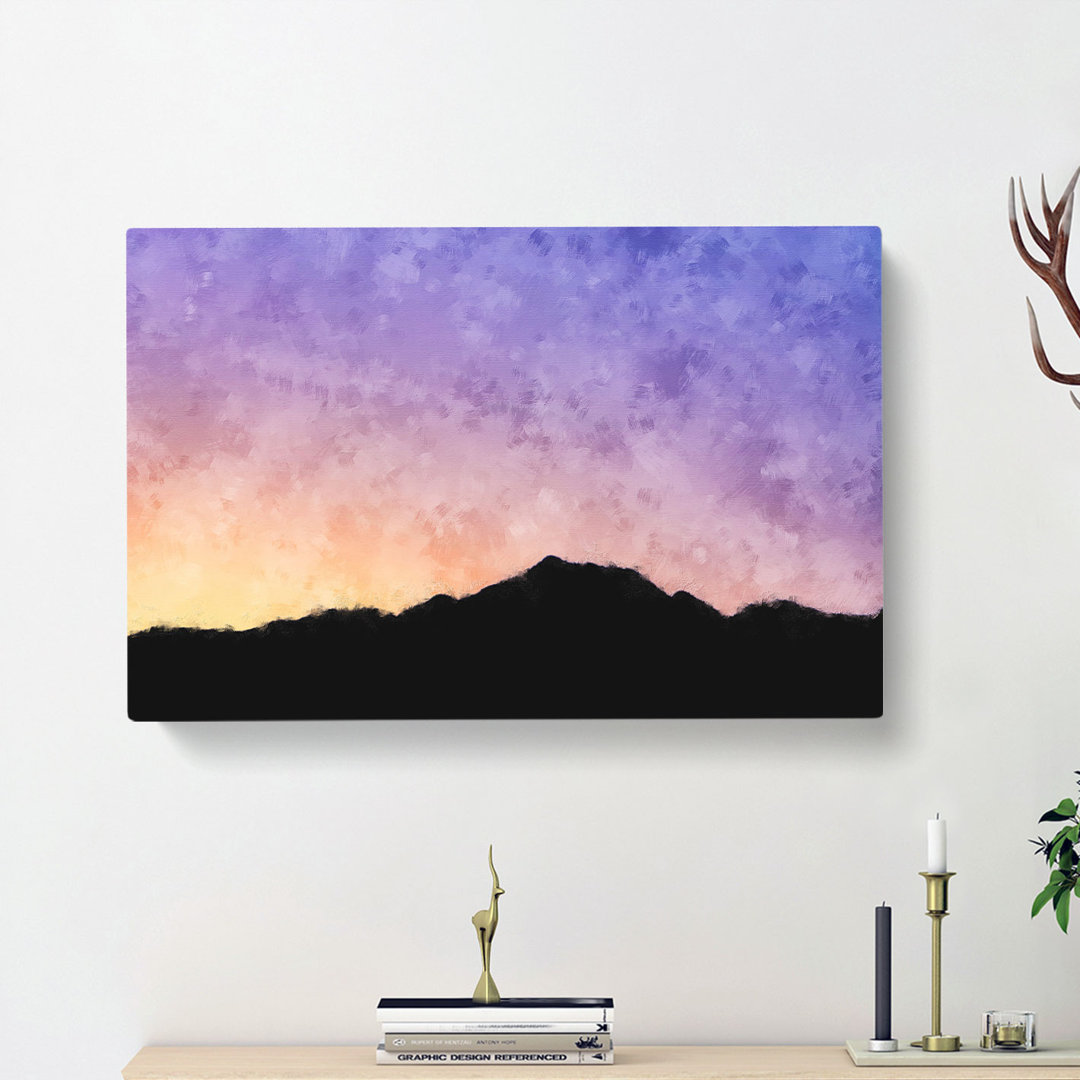 Lilac Sky Above The Mountain - Wrapped Canvas