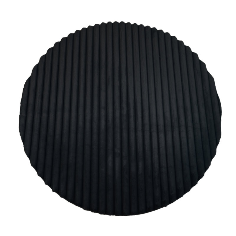 Nickole Collection Grey Ultra Soft Ribbed Faux Fur Area Rug, Round 7'