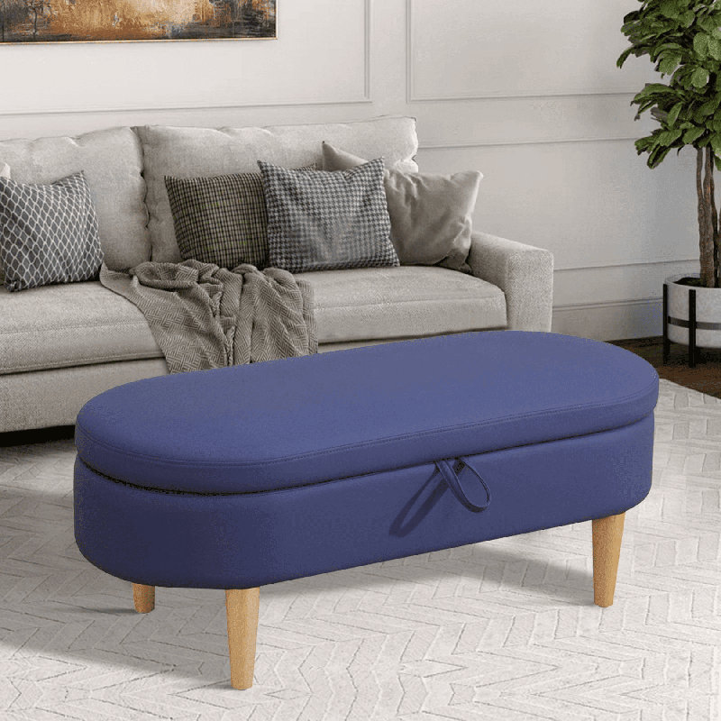Banc de rangement à couvercle rabattable rembourré
