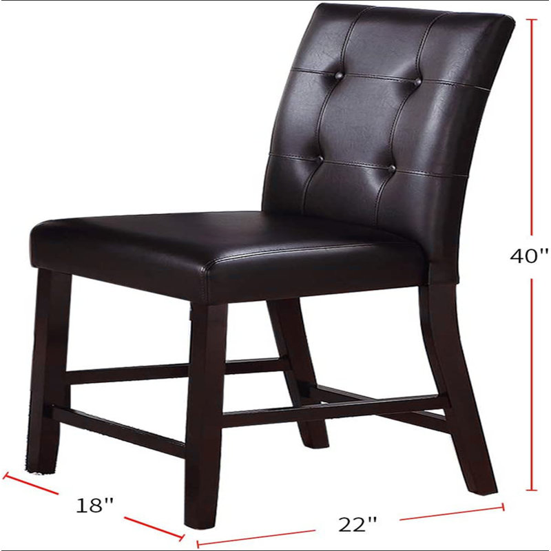 Ensemble de 2 chaises à hauteur de comptoir simple et contemporaine à finition brune avec coussins