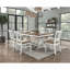 Table de salle à manger de style moderne avec finition blanche et chêne 1pc