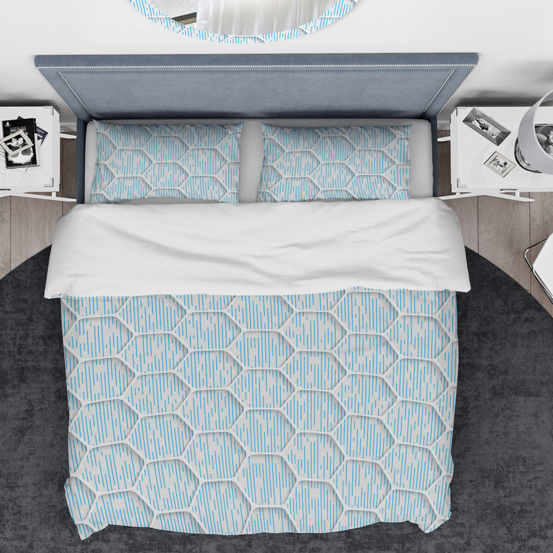 Ensemble de housse de couette designart nids, Housse de couette très grand + 2 taies décoratives