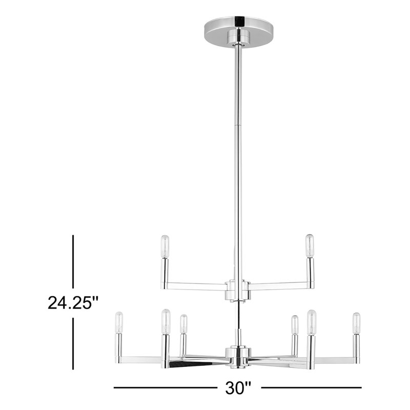 Fullton 9 - Light Chandelier, Satin Brass