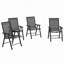 Ensemble de 4 chaises de patio pliantes, chaises de patio extensibles empilables avec accoudoirs pour la pelouse, le camping, la salle à manger, la plage, la structure en métal, sans assemblage