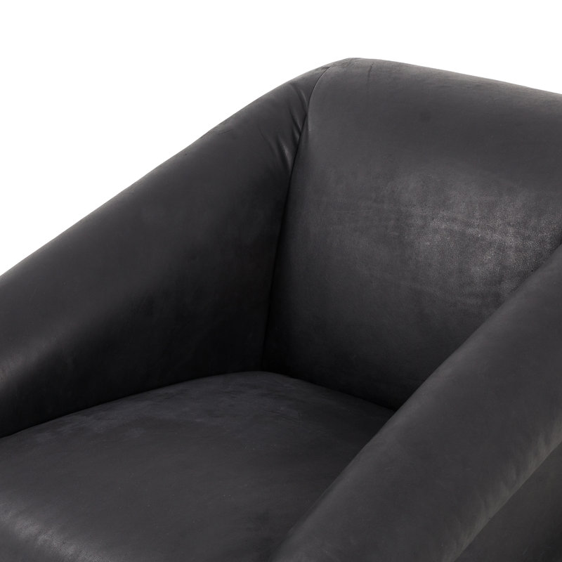 Reggie Armchair, Heirloom Black Genuine Leather