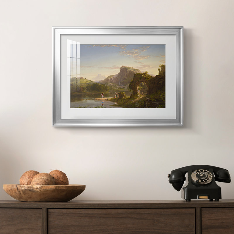 L'Allegro-Thomas Cole, toile tendue avec châssis, 1845, Argent, Impression encadrée, 18,5 x 24,5