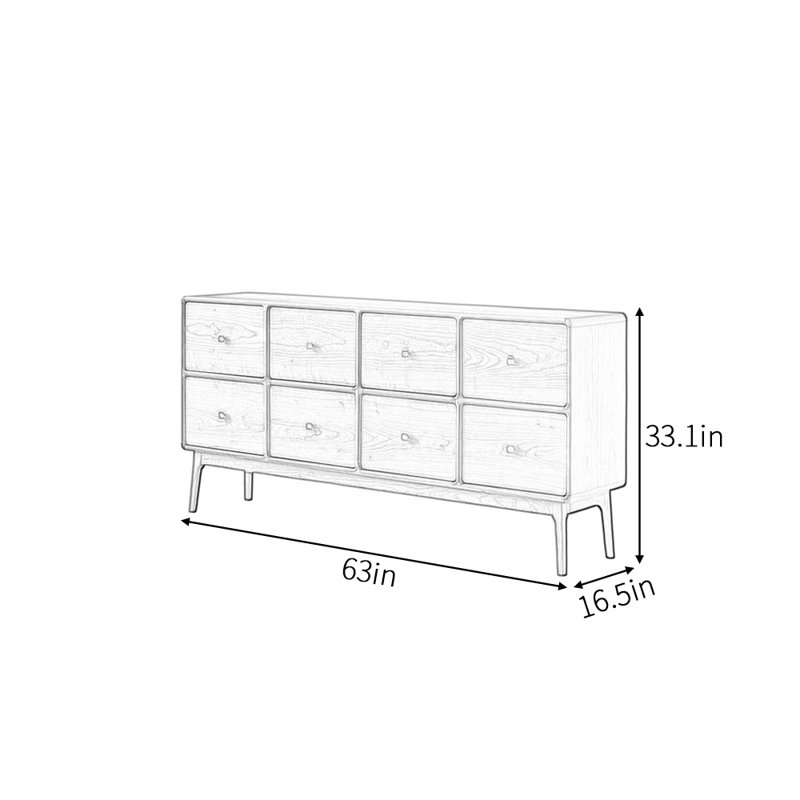 Nordic-style luxury and retro sideboard, 33.1" H x 63" W x 16.5" D