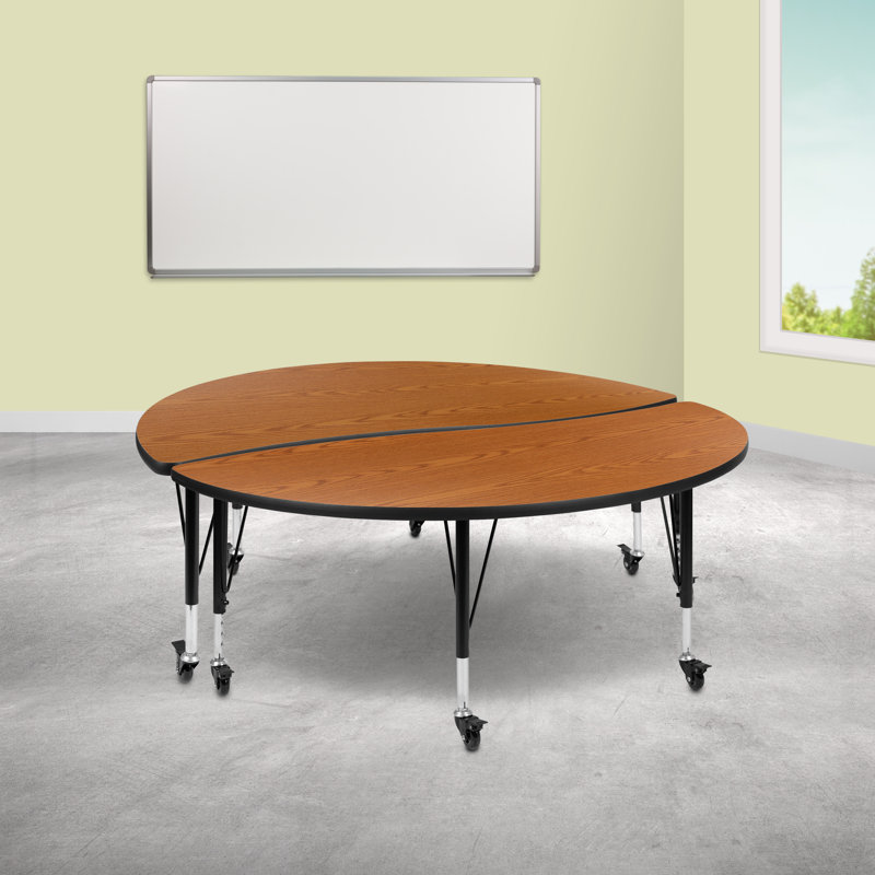 Table d'activité Goddard, L 30 po x P 60 po x H 22 à 30 po, Chêne, Non