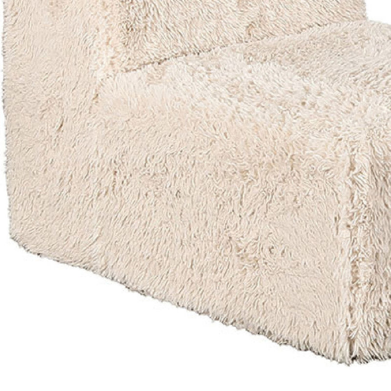 Fauteuil sans accoudoirs Appi, Sand Beige Faux Fur