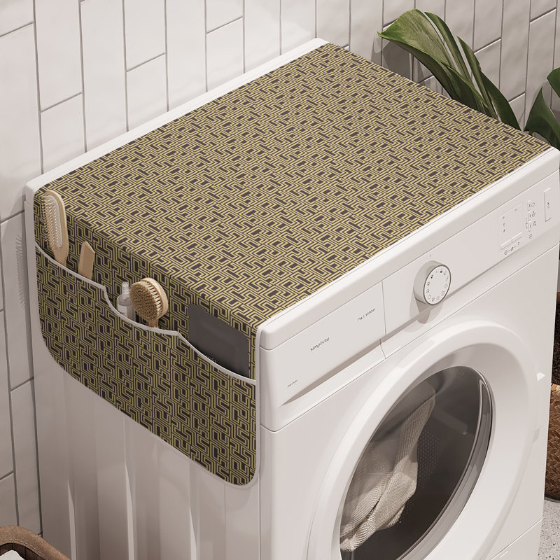 East Urban Home Earth Tones Washing Machine Organizer Pack of 2 47" x 18.5" Umber Pale Yellow