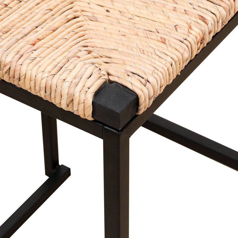 2 Water Hyacinth Woven Backed Bar Stools - Stable Counter Height Chairs For Kitchen, Dining, Office 2Pc Weave Included For Offices, Cafes 15.33" W X31.5'' H