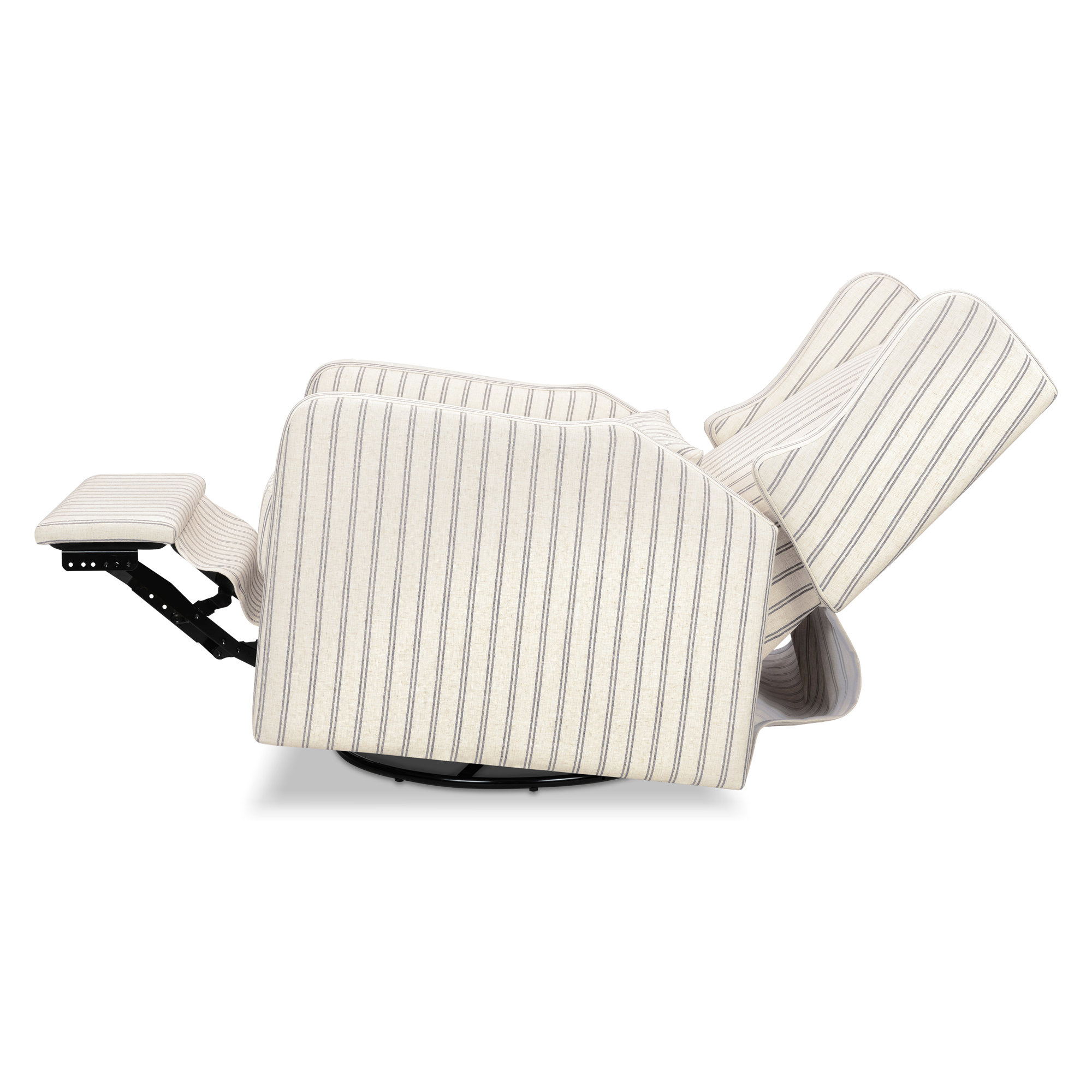 Arlo Recliner and Swivel Glider, Performance Charcoal Double Stripe Linen