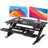 Z Shaped Standing Desk Converter With Wide Keyboard Tray, Adjustable Sit-Stand Riser, Dual Monitor Workstation For Home Office, Easy Desk Lifter, Black