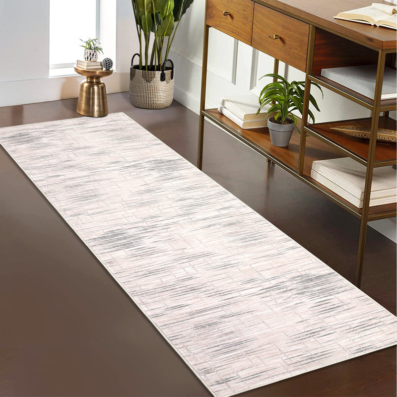 Machine Washable Rug with Rubber Backing for Living Room Modern Non-Slip Dining Room Rug Easy-Cleaning Floor Carpet for Bedroom Office Playroom
