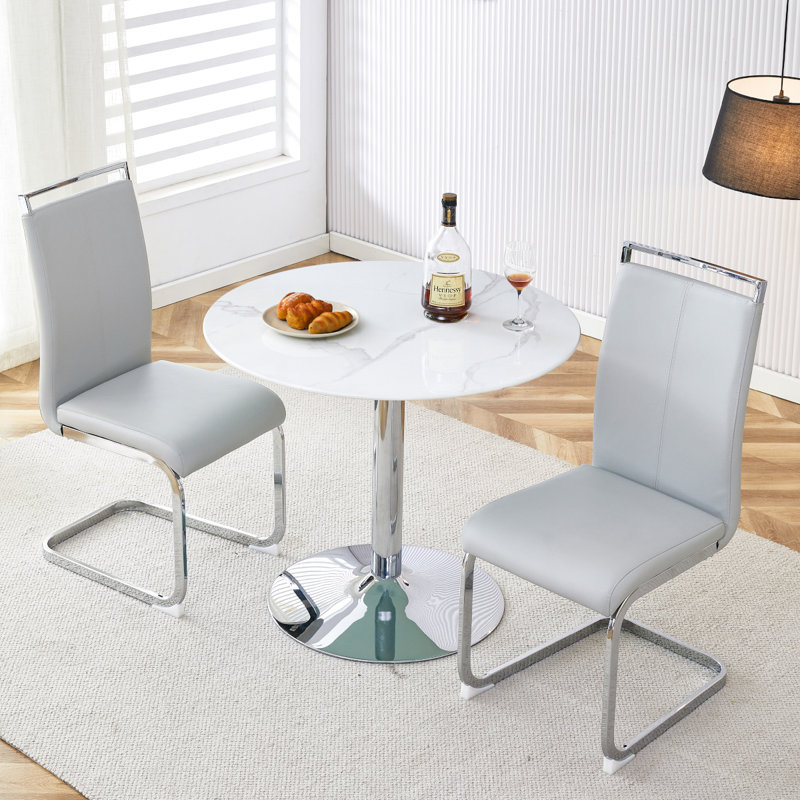 Lashaunte 2 - Person Pedestal Dining Set, Gray