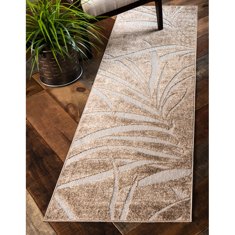 Tapis intérieur / extérieur floral Spathariko, Tapis de couloir 2 pi x 6 pi