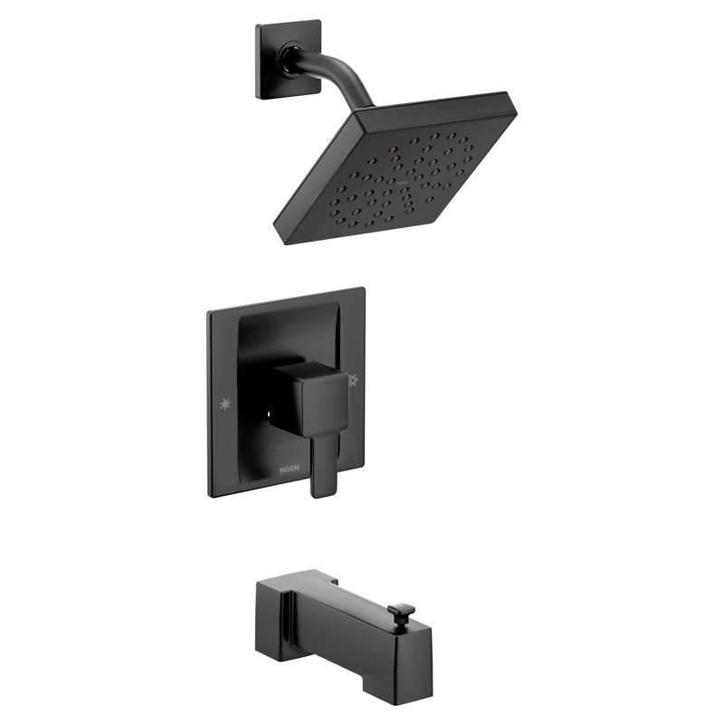 90 Degree Tub and Shower Faucet with Posi-Temp, Matte Black