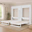 Lits simples escamotables doubles avec armoires et tablettes-187806432