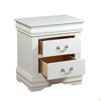 1Pc 2-Drawers Nightstand Wooden Bedroom Furniture