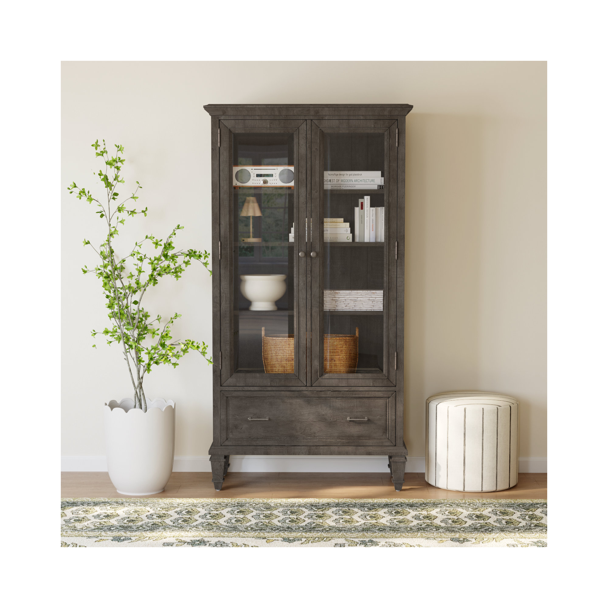 Kerey Storage Bookcase, Weathered Charcoal