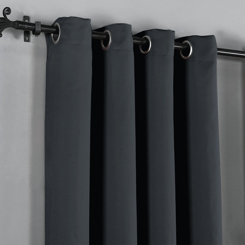 Frasco Blackout Curtain Pair, 116.84cm Width x 137.16cm Drop, Charcoal