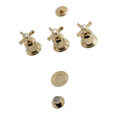 Kingston Brass Millennium Three-Handle Vertical Spray Bidet Faucet with Brass Pop-Up