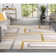 Clarys Gold Modern Geometric Lines 3D Textured Rug