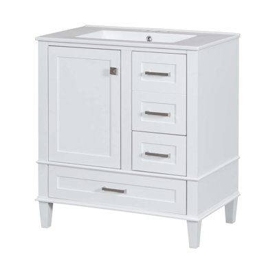 30" Bathroom Vanity , Modern Bathroom Cabinet with Sink Combo Set