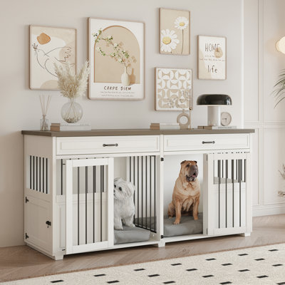 Danyelle Wood Furniture Style Crate with 4 Doors