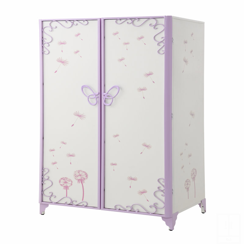 Garde-robe en cuir synthétique à finition mauve