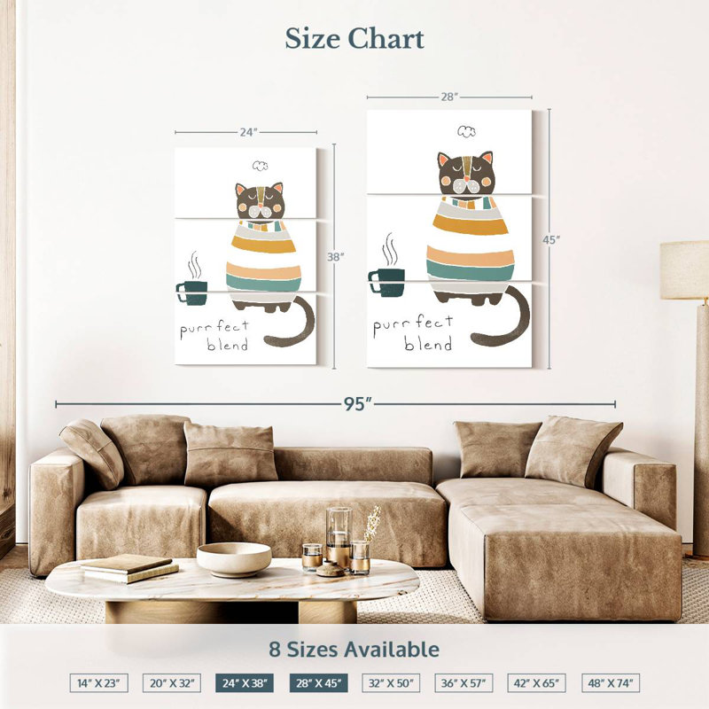 Brampt Coffee Cats I, 38" H x 24" W