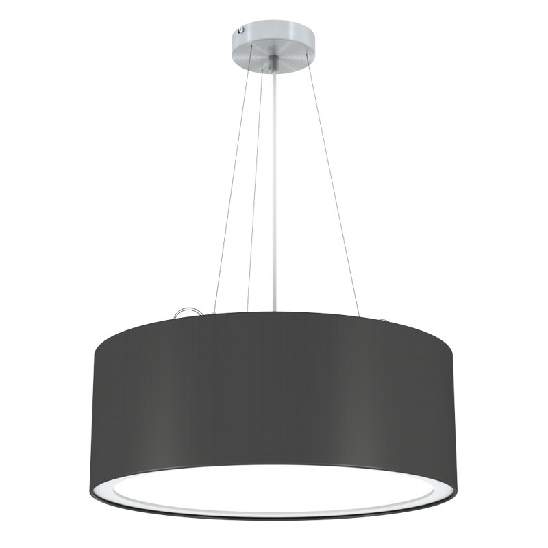 Kenefic 1 - Light LED Drum Pendant, 165cm H x 40cm W x 40cm D, Anthracite