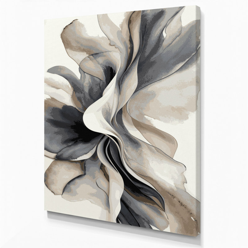 Aquarelle abstraite, art mural sur toile beige, H 24 po x l 36 po