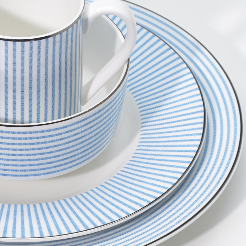 Laurel Street 4 Piece Place Setting, Service for 1, Blue