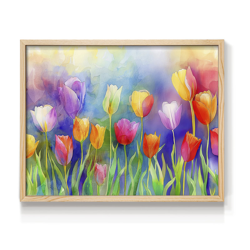 Série florale-C - reproduction encadrée - réarmable, Naturel, H 11 po x l 14 po