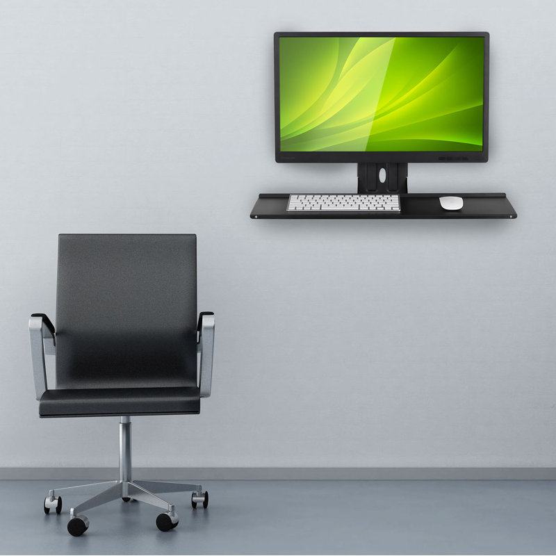 Support de fixation murale pour moniteur et clavier flottant Mount-It, plateforme de 26 po de large, fixation VESA requise