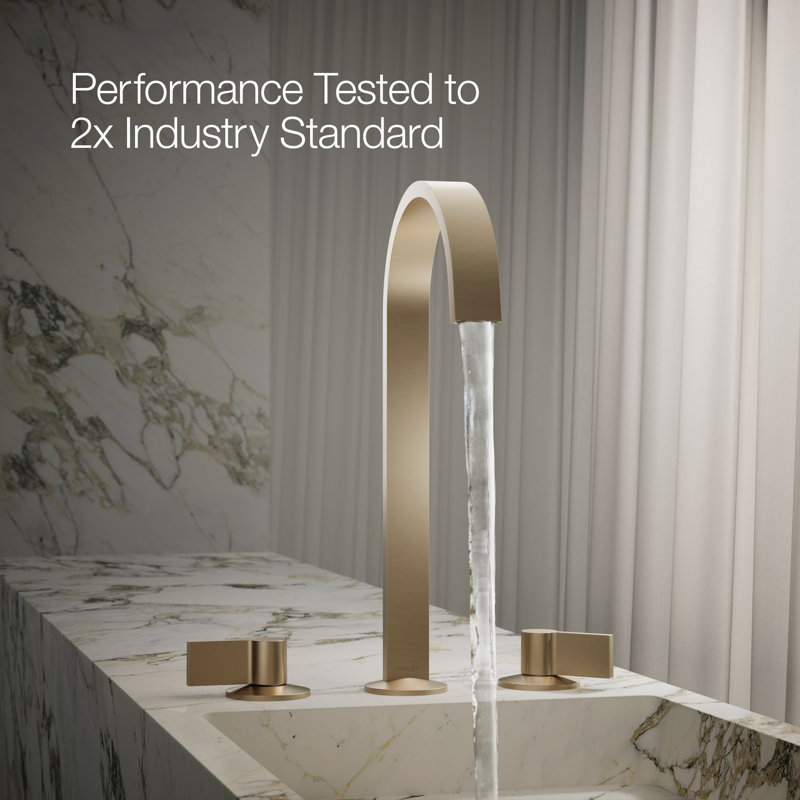 Components Bathroom Sink Spout With Ribbon Design, Bronze