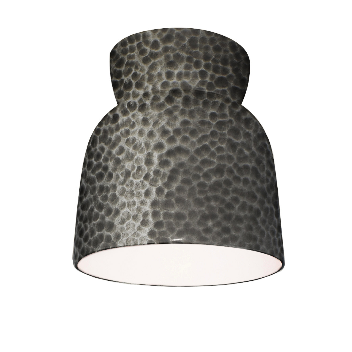 Logan 8" Single Light Flush Mount, Hammered Pewter, LED (Integrated)