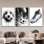 «Ink Soccer Element», impression sur toile 3 pièces pour salle de jeux