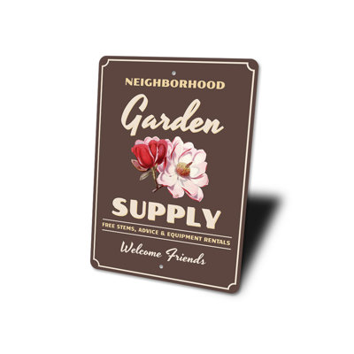 Enseigne de jardin en aluminium