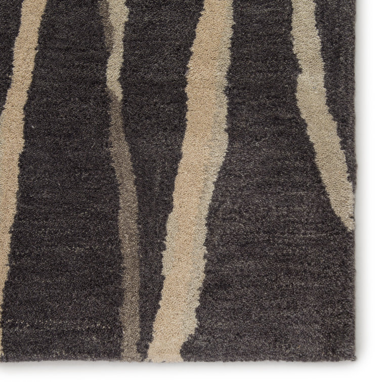 Pete Geometric Handmade Tufted Wool Gray/Cream Area Rug