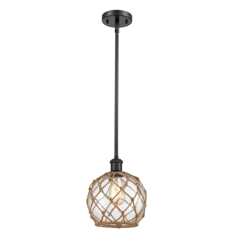 Tobey 1 - Light Single Pendant, Matte Brown, Clear/Brown, 13" H x 10" W x 10" D