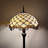 Shella Tiffany Floor Lamp Beige Stained Glass Crystal Beans Metal Base LED Bulbs Included 16"W*16"D*64"H