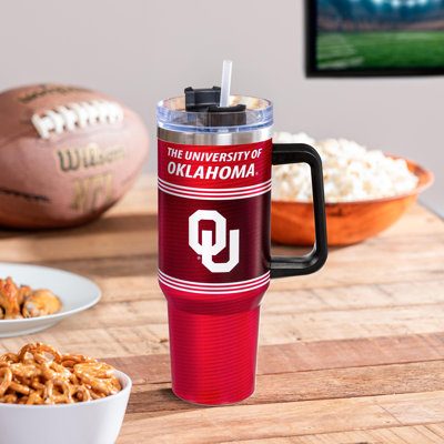 40 oz Gobelet de voyage en acier inoxydable avec paille NCAA