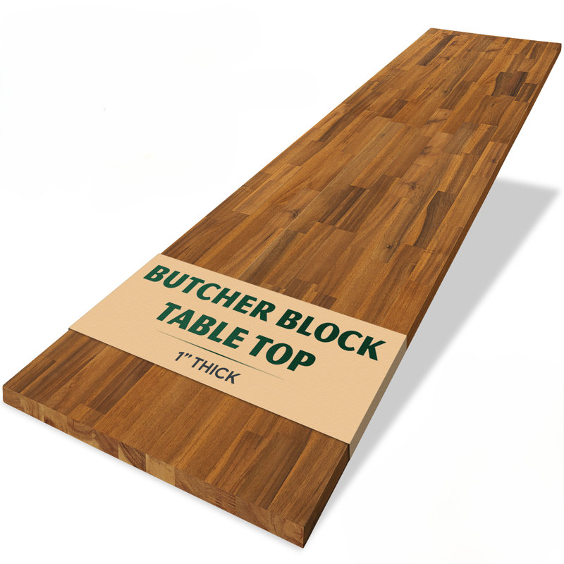 Gladys Solid Acacia Wood Tabletop - 1'' Thick, Durable and Customizable Surface for DIY Desktop, Office Desk, Dining Table, Kitchen Countertop